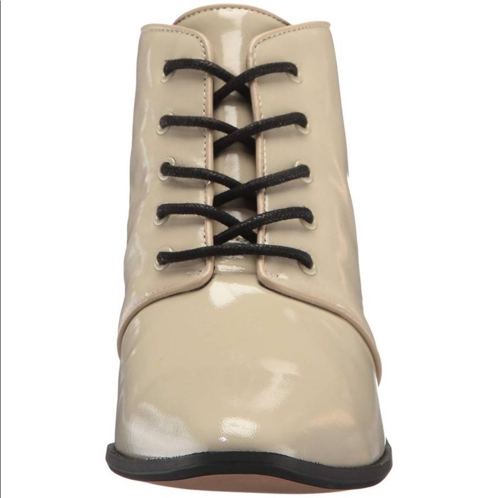 Patent Lace Up Mid Heel Western Bootie - Picture 4 of 4